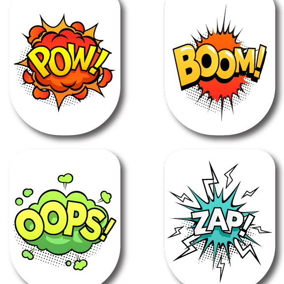 4-Pack (Set of 4 Patches) / Omnipod Comic Busrsts - Variety Pack 2 - Omnipod Topper