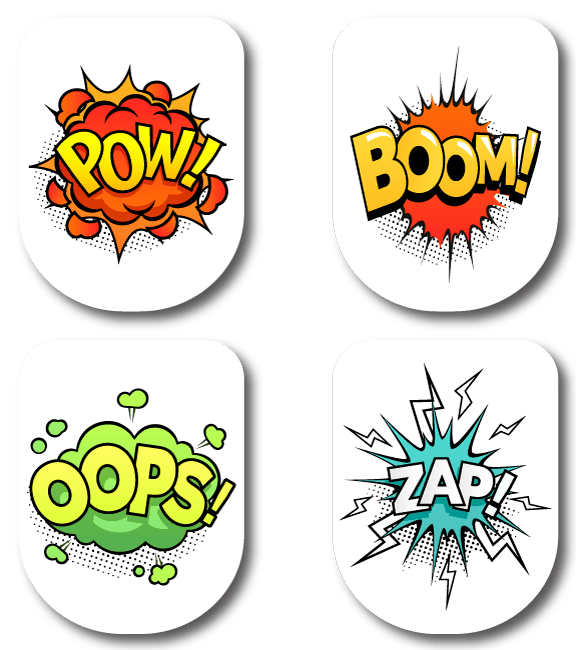 4-Pack (Set of 4 Patches) / Omnipod Comic Busrsts - Variety Pack 2 - Omnipod Topper