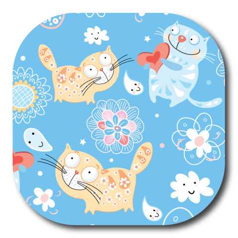 Single Patch / G7 Cover-up Daisy the Cat in Blue - Dexcom G7 and Stelo Cover-up