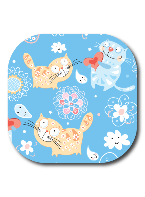 Single Patch / G7 Cover-up Daisy the Cat in Blue - Dexcom G7 and Stelo Cover-up