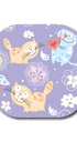 Single Patch / G7 Cover-up Daisy the Cat in Purple - Dexcom G7 and Stelo Cover-up