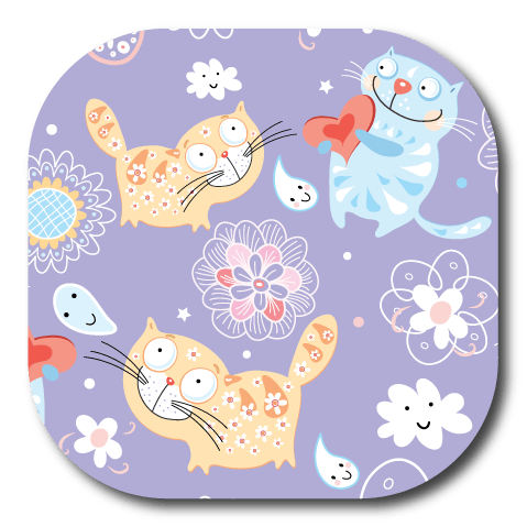 Single Patch / G7 Cover-up Daisy the Cat in Purple - Dexcom G7 and Stelo Cover-up