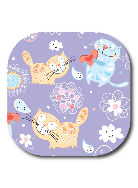Single Patch / G7 Cover-up Daisy the Cat in Purple - Dexcom G7 and Stelo Cover-up