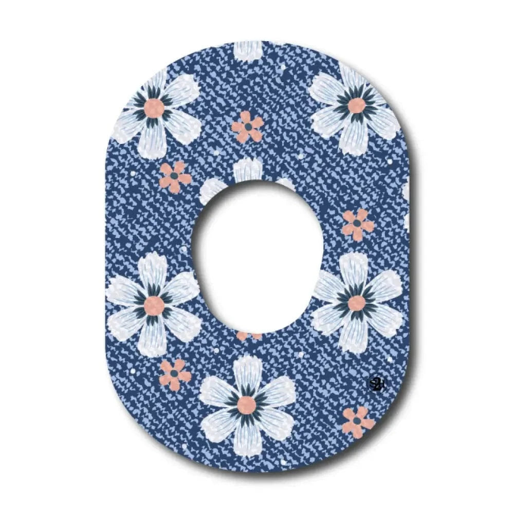 Single Patch / G7 Denim Flower - Dexcom G7 and Stelo