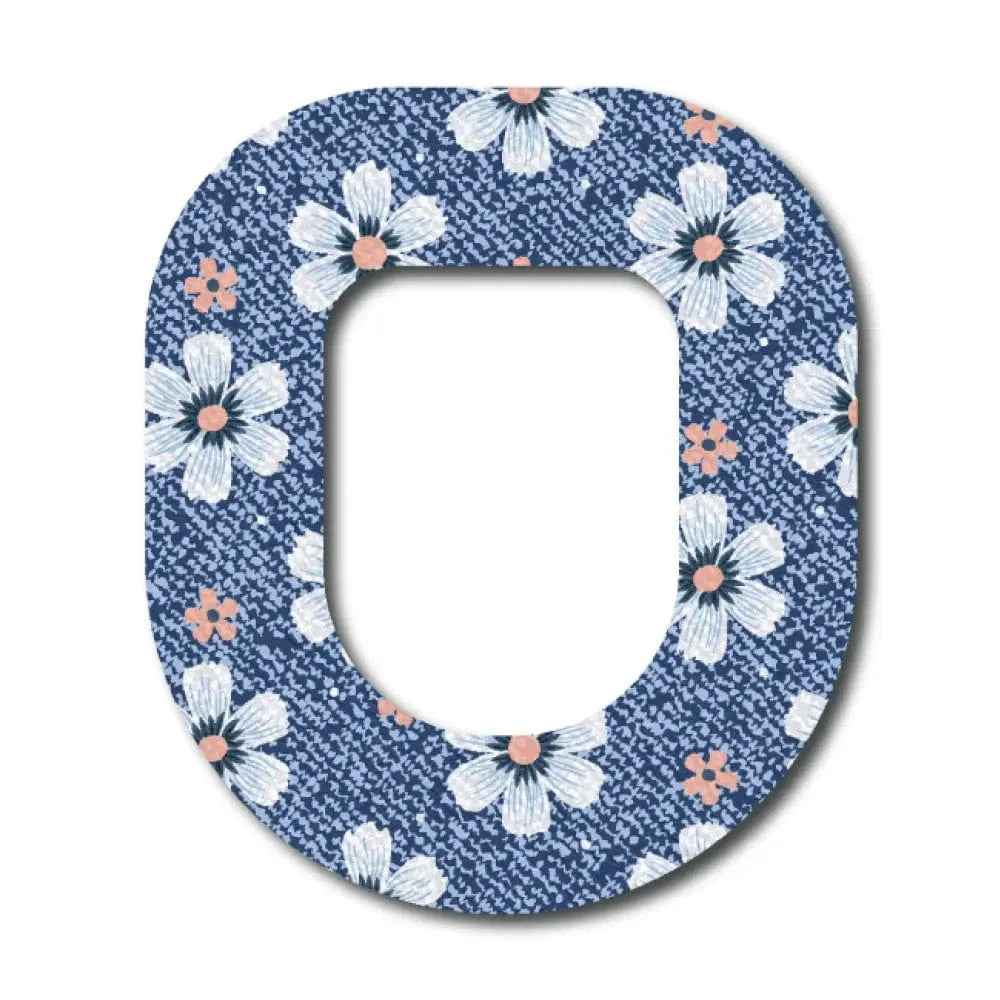 Single Patch / Omnipod Denim Flower - Omnipod