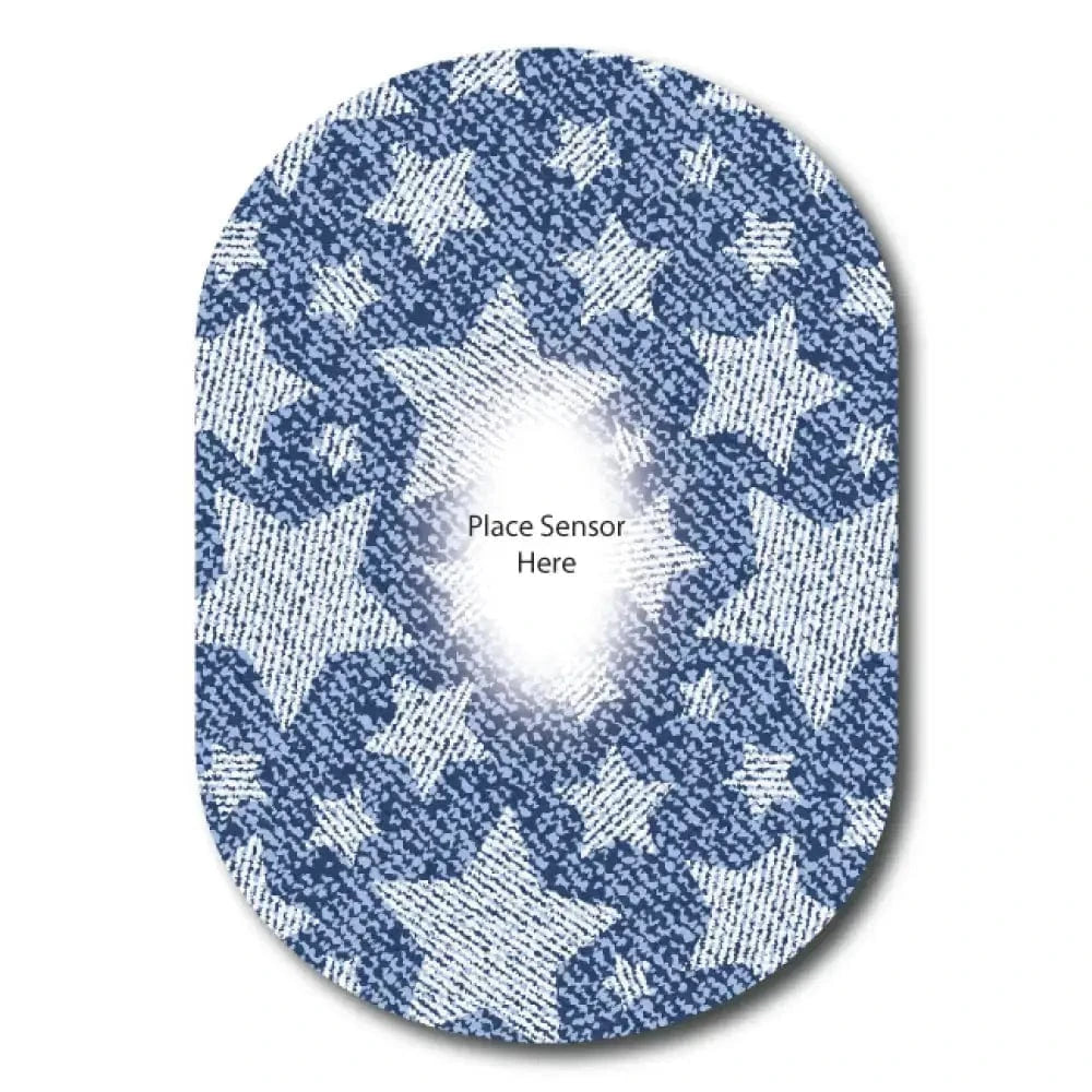 Single Patch / G6 Denim Star Underlay Patch for Sensitive Skin - Dexcom G6