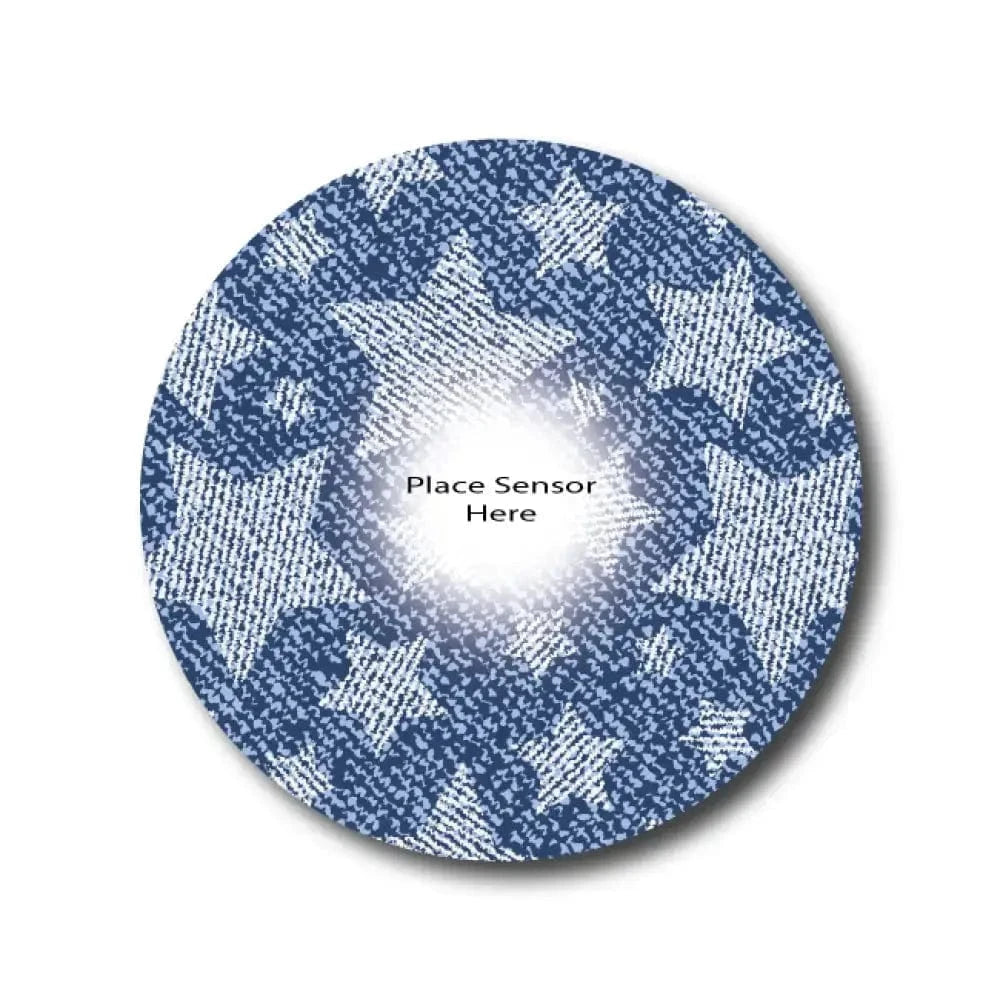 Single Patch / G7 Denim Star Underlay Patch for Sensitive Skin - Dexcom G7 and Stelo