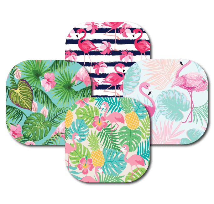 4-Pack (Set of 4 Patches) / G7 Coverup Flamingo Variety Pack - Dexcom G7 and Stelo Cover-up