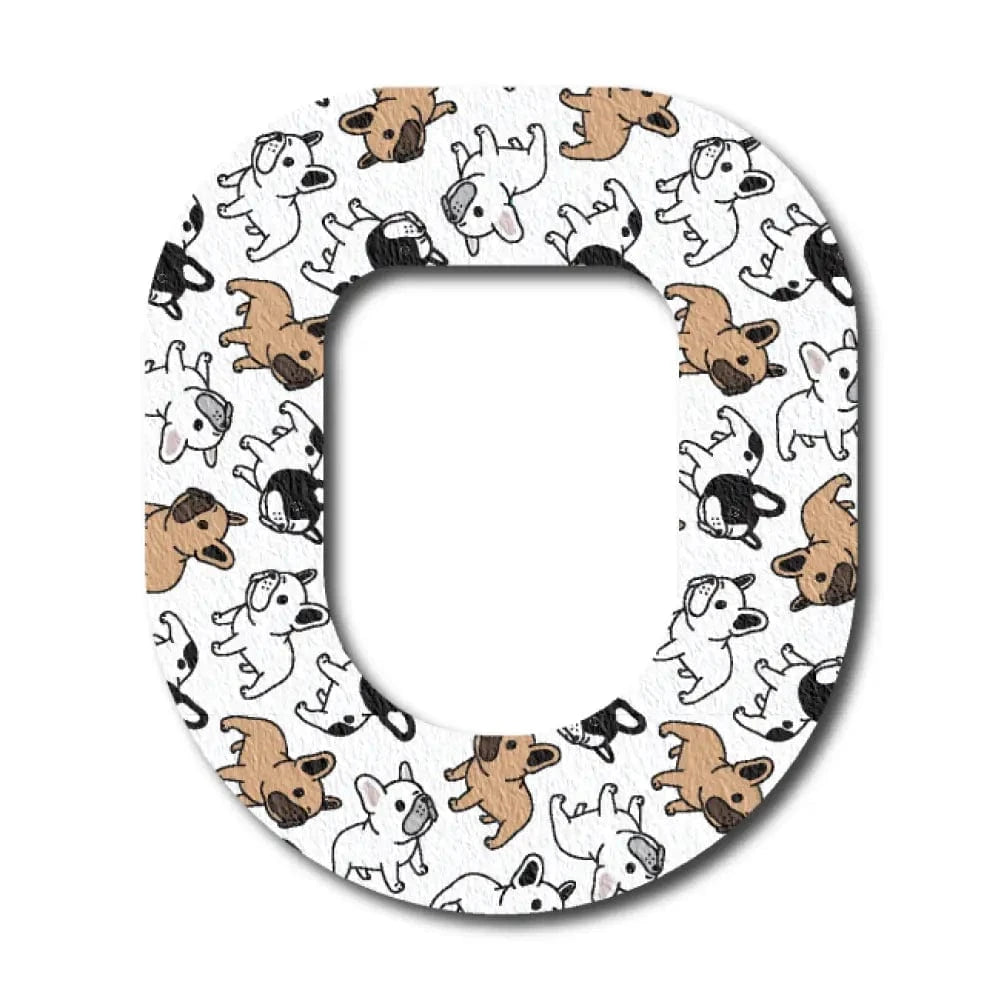 Single Patch / Omnipod French Bulldog White - Omnipod