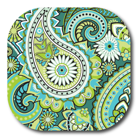 Single Patch / G7 Cover-up Green Paisley - Dexcom G7 and Stelo Cover-up