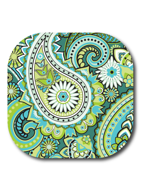 Single Patch / G7 Cover-up Green Paisley - Dexcom G7 and Stelo Cover-up