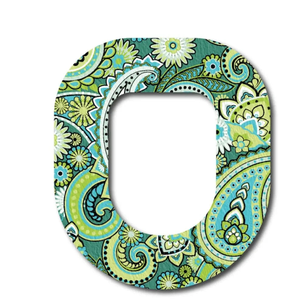 Single Patch / Omnipod Green Paisley - Omnipod