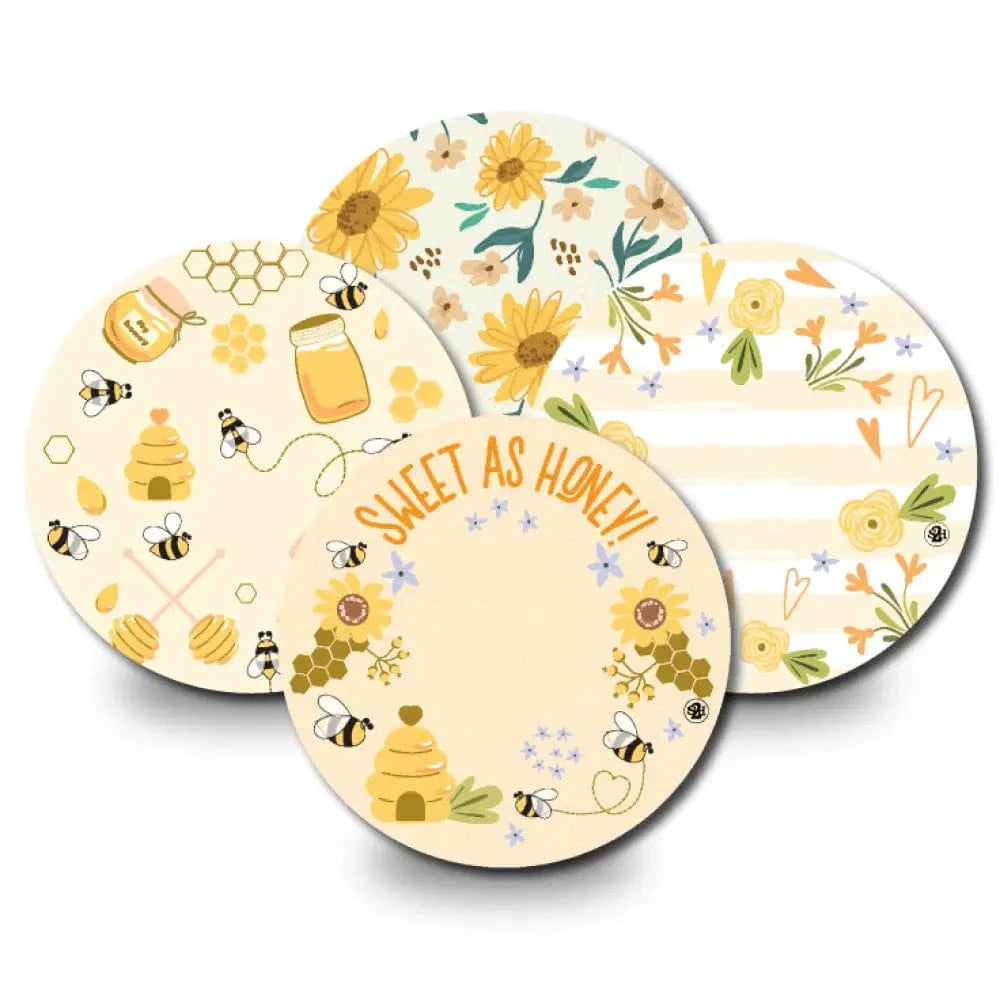 4-Pack (Set of 4 Patches) / Libre 2 Cover-up Honey Bees and Flowers Variety Pack - Libre 2 and Lingo Cover-up