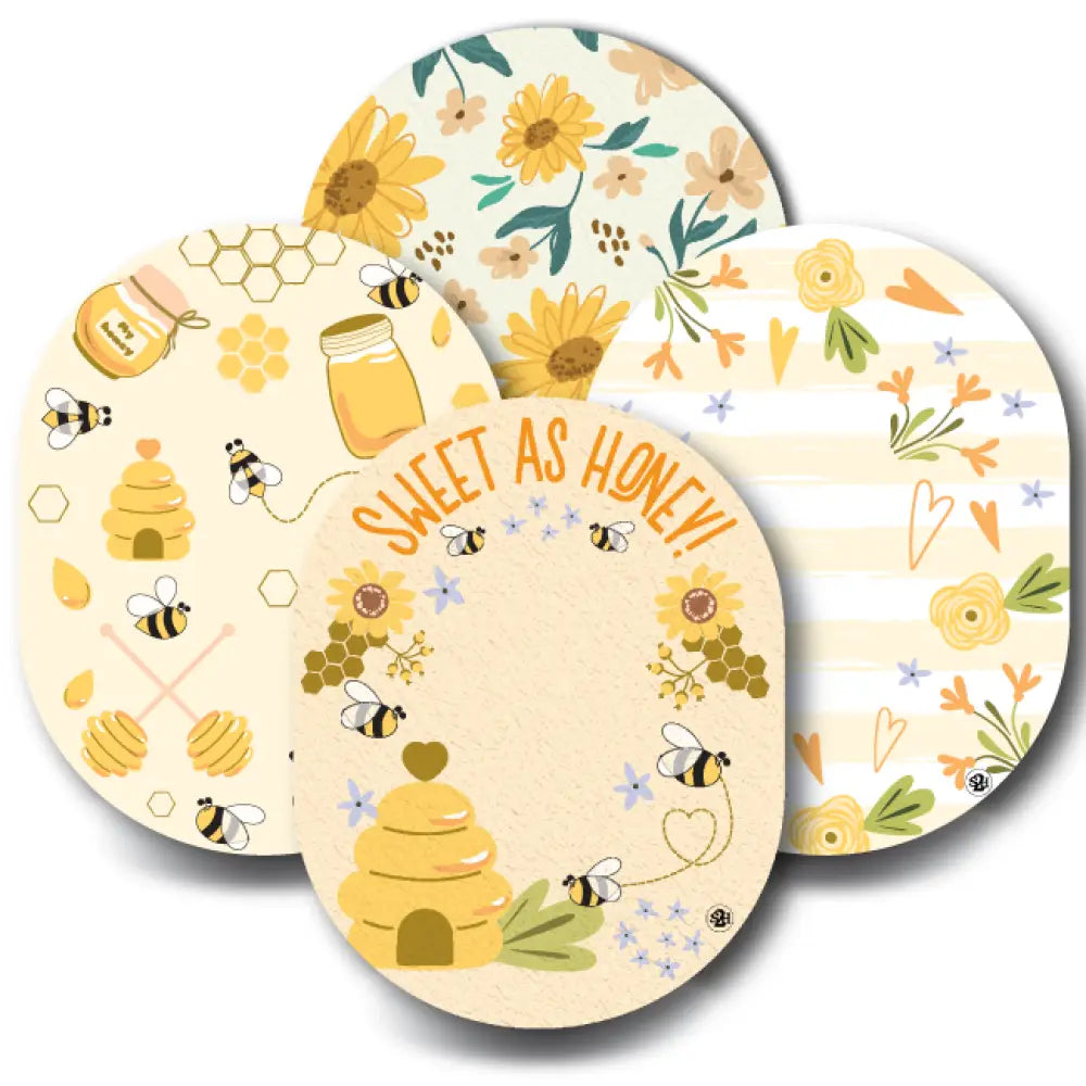 Honey Bees And Flowers Variety Pack - Guardian 4-Pack (Set of 4 Patches)