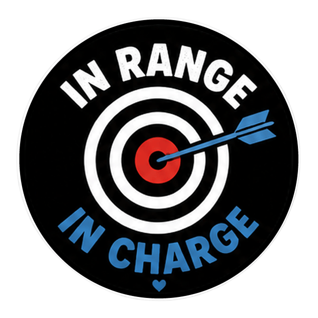 Vinyl Sticker / Not intended for direct skin contact In Range In Charge Vinyl Stikers