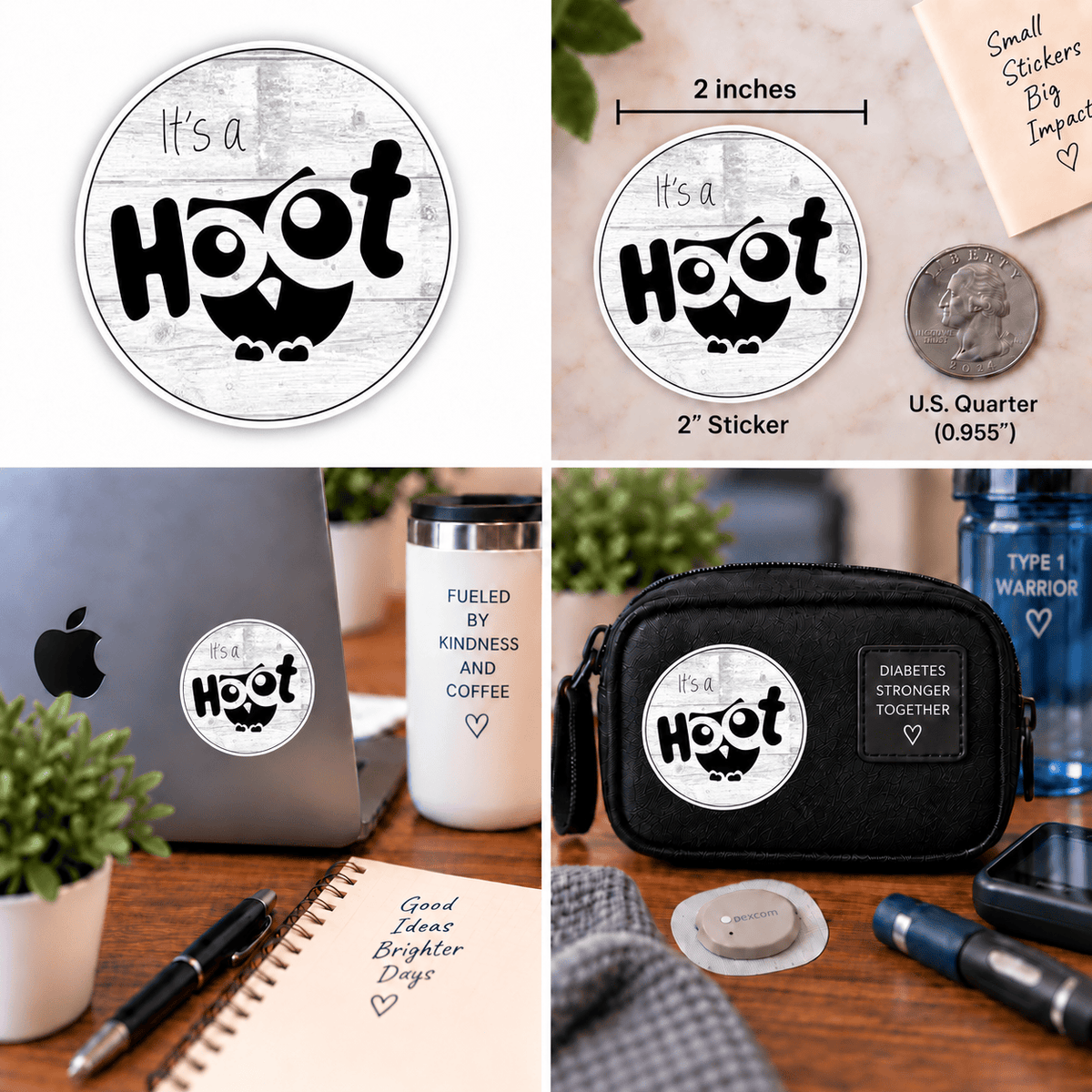 Vinyl Sticker / Not intended for direct skin contact It's a Hoot Vinyl Stikers