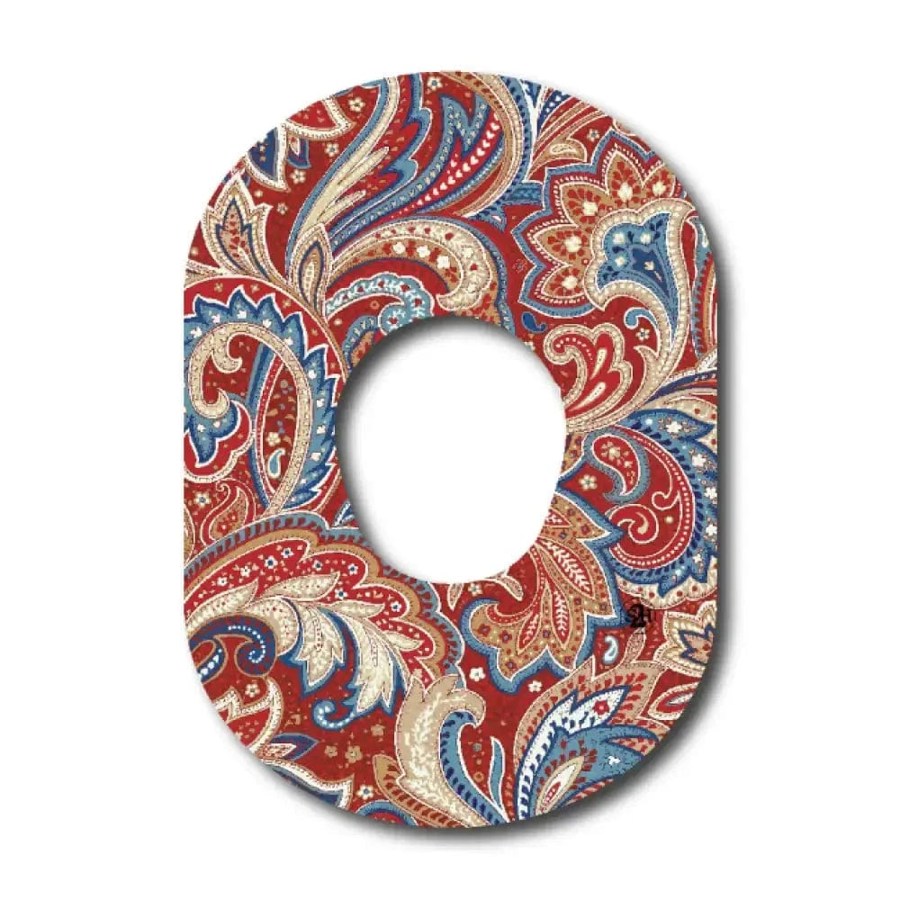 Single Patch / G7 Maroon Paisley - Dexcom G7 and Stelo