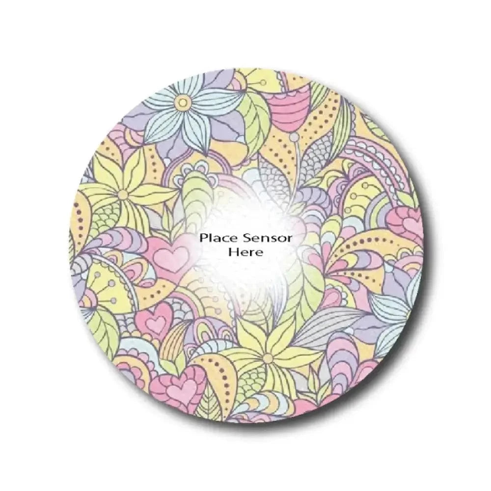 Single Patch / G7 Pastel Blooms Underlay Patch for Sensitive Skin - Dexcom G7 and Stelo