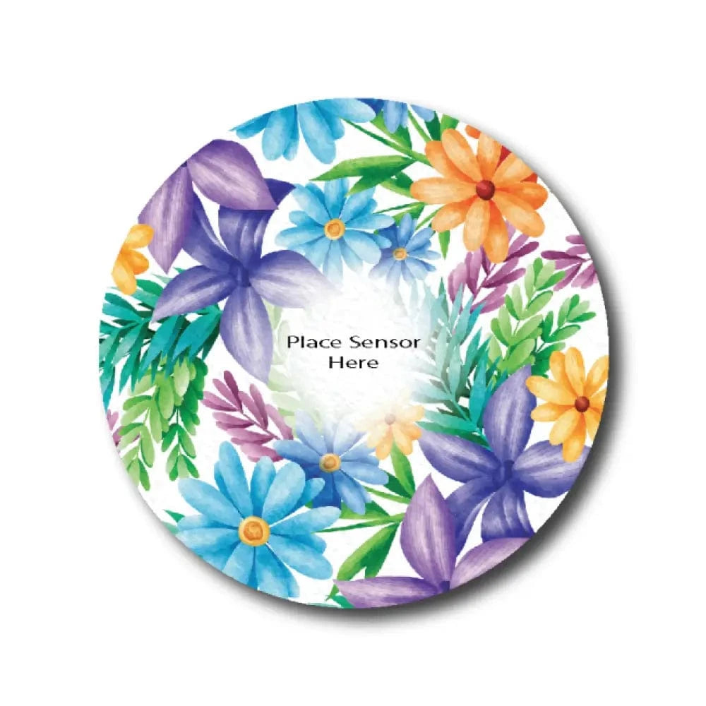 Single Patch / G7 Pastel Flowers Underlay Patch for Sensitive Skin - Dexcom G7 and Stelo