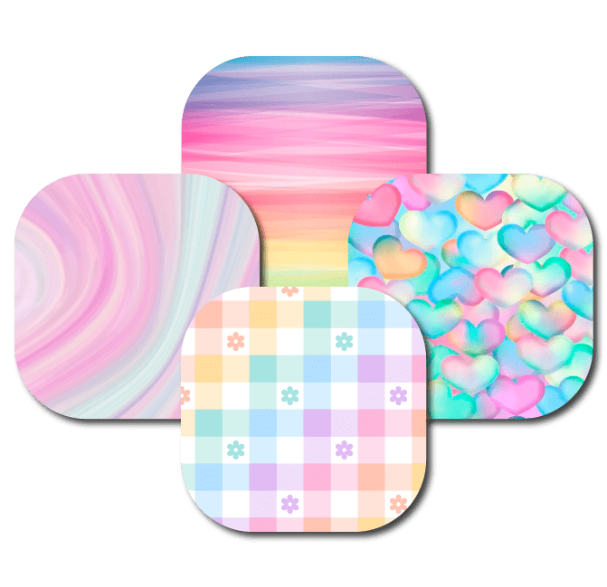 4-Pack (Set of 4 Patches) / G7 Cover-up Pastel Pattern Variety Pack - Dexcom G7 and Stelo  Cover-Up