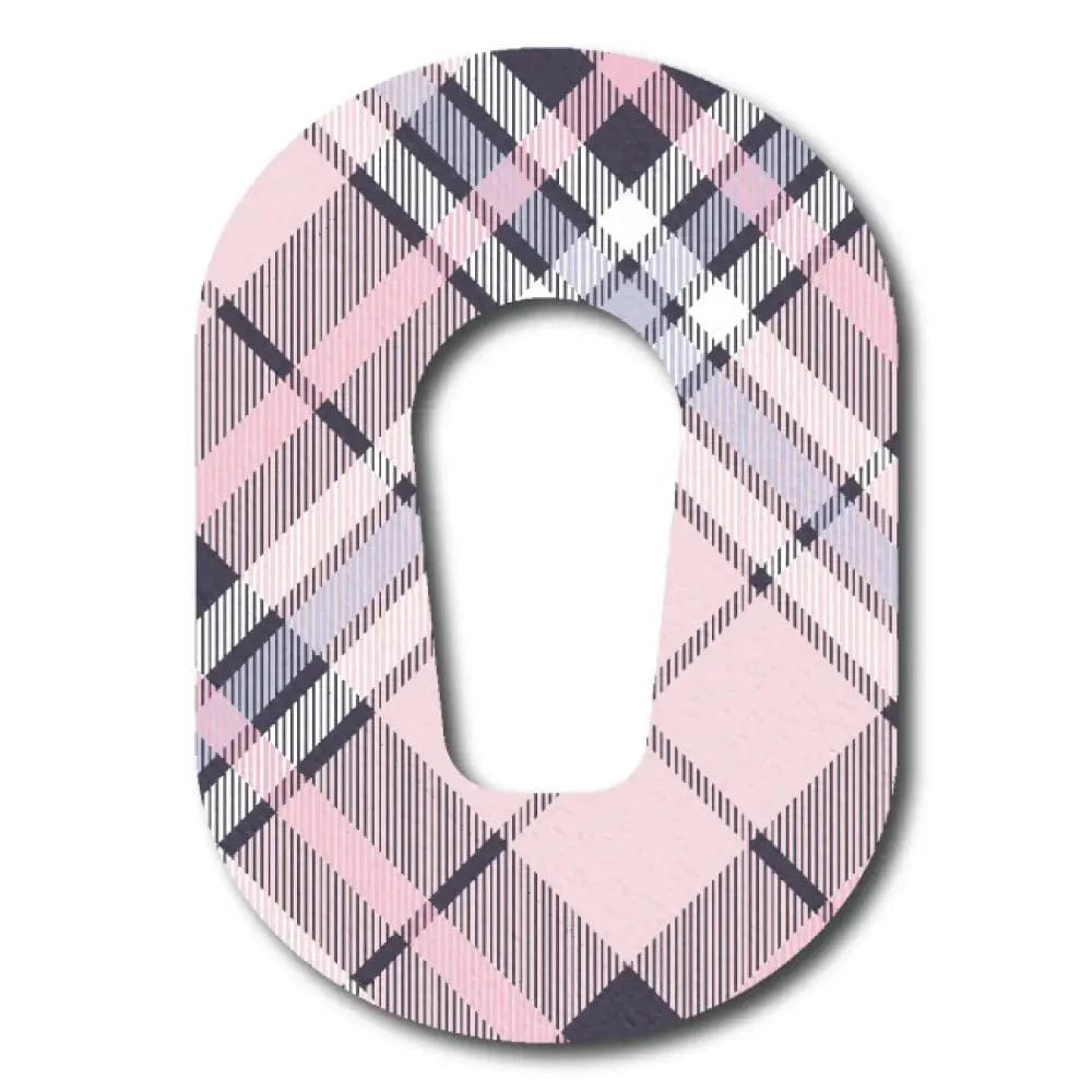 Single Patch / G6 Pink Plaid Pattern - Dexcom G6