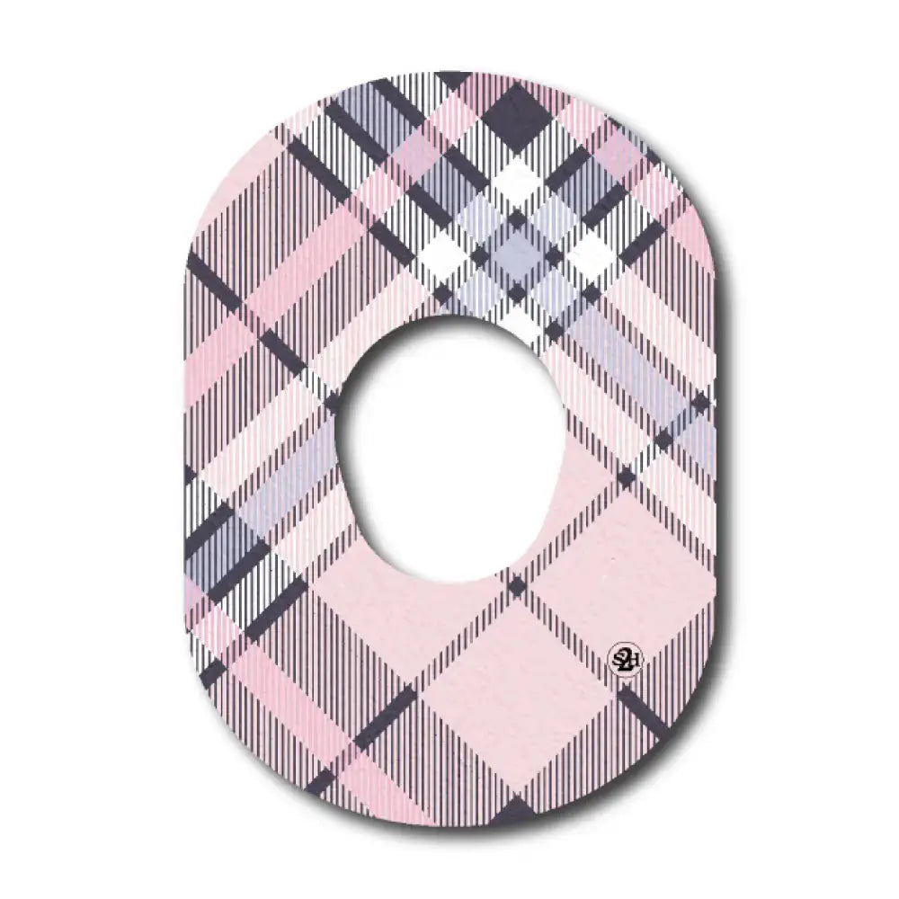 Pink Plaid Pattern- Dexcom G7 Single Patch