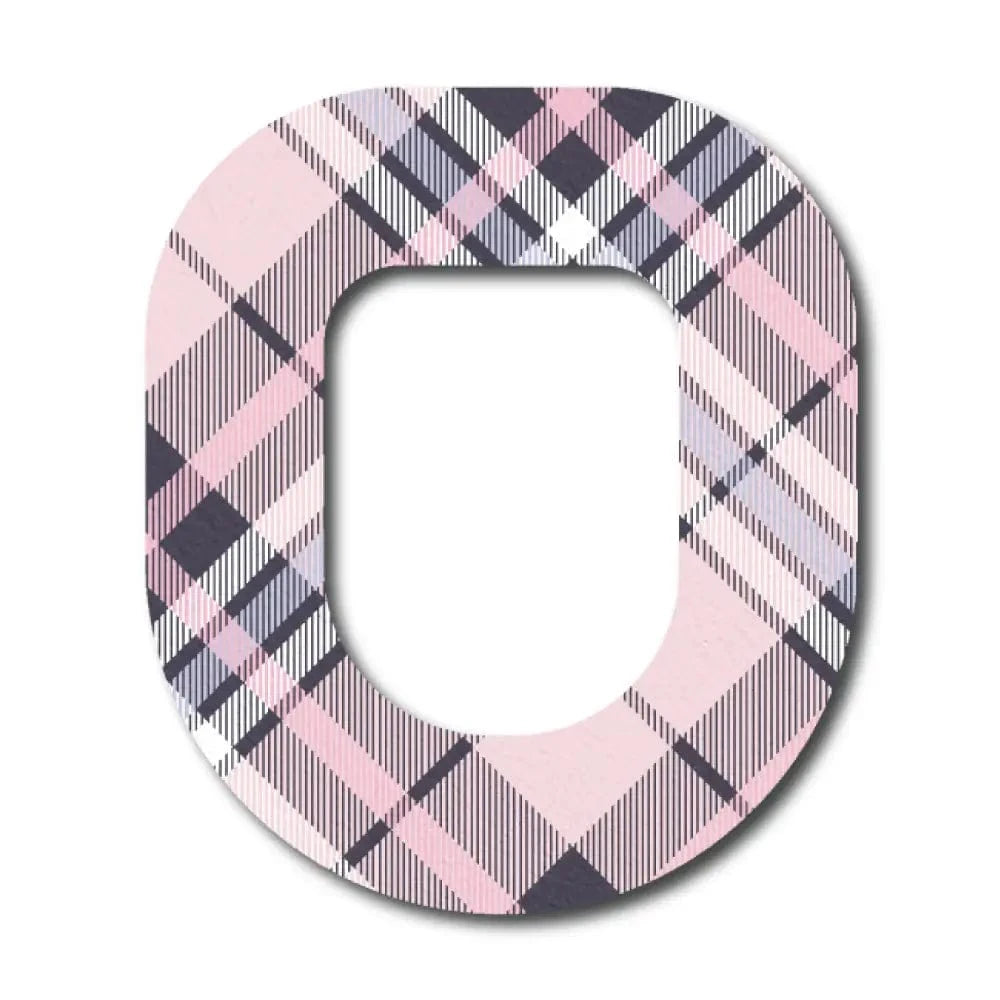 Single Patch / Omnipod Pink Plaid Pattern - Omnipod