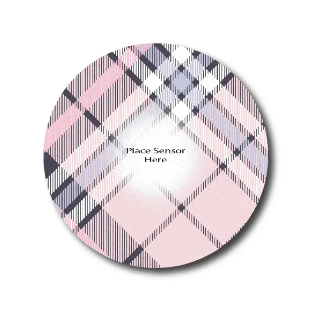 Pink Plaid Pattern Underlay Patch For Sensitive Skin - Dexcom G7 Single