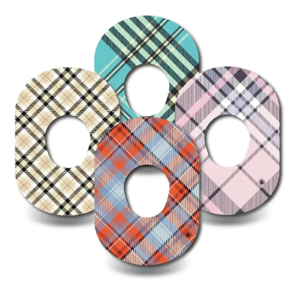 4-Pack (Set of 4 Patches) / G7 Plaid Pattern Variety Pack - Dexcom G7 and Stelo