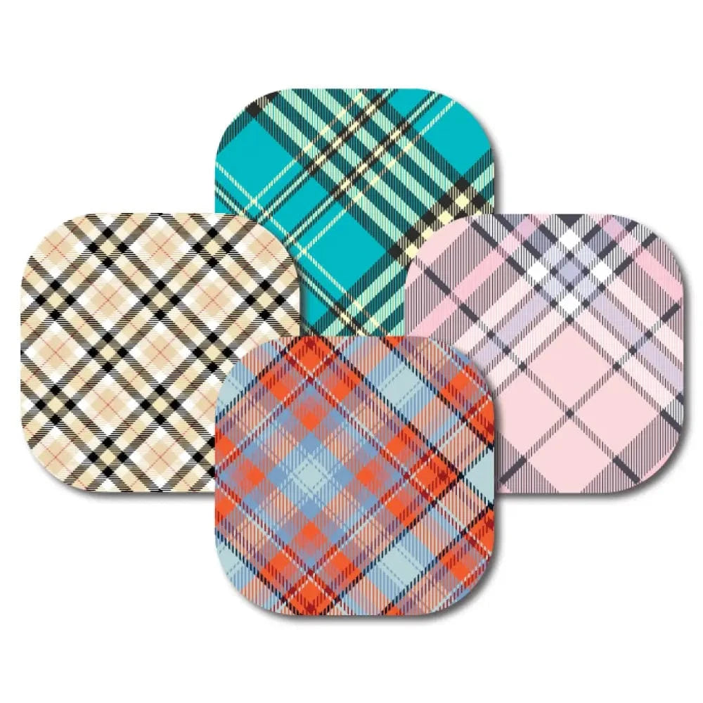 4-Pack (Set of 4 Patches) / G7 Cover-up Plaid Pattern Variety Pack - Dexcom G7 and Stelo Cover-up