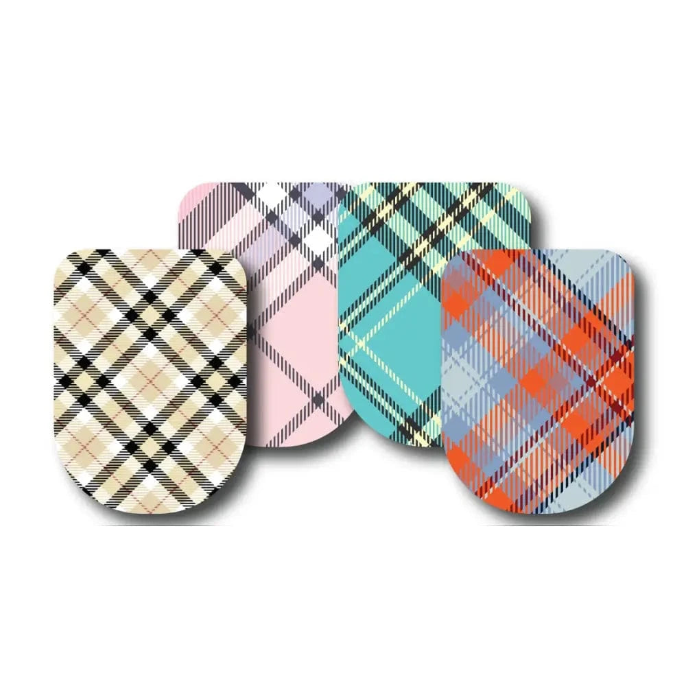 4-Pack (Set of 4 Patches) / Omnipod Topper Plaid Pattern - Variety Pack - Omnipod Topper