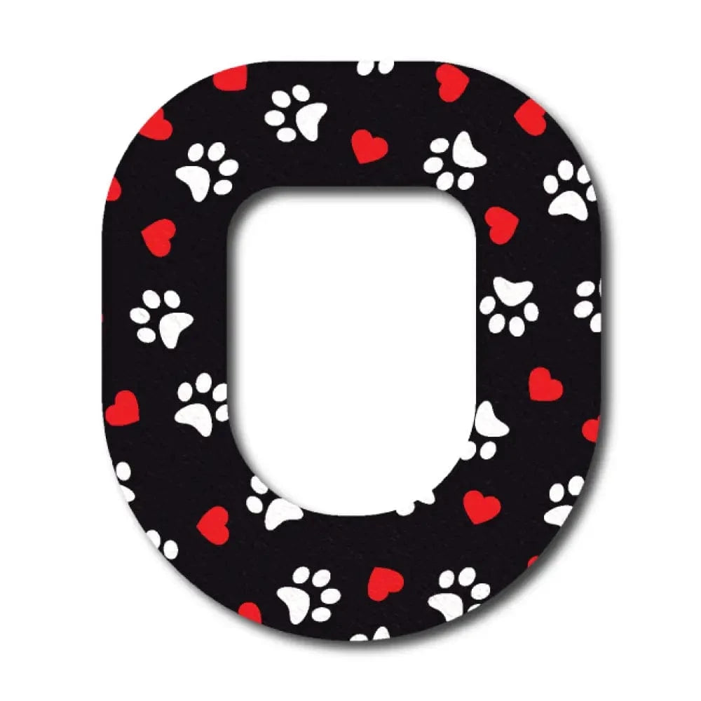 Single Patch / Omnipod Puppy Love in Black - Omnipod