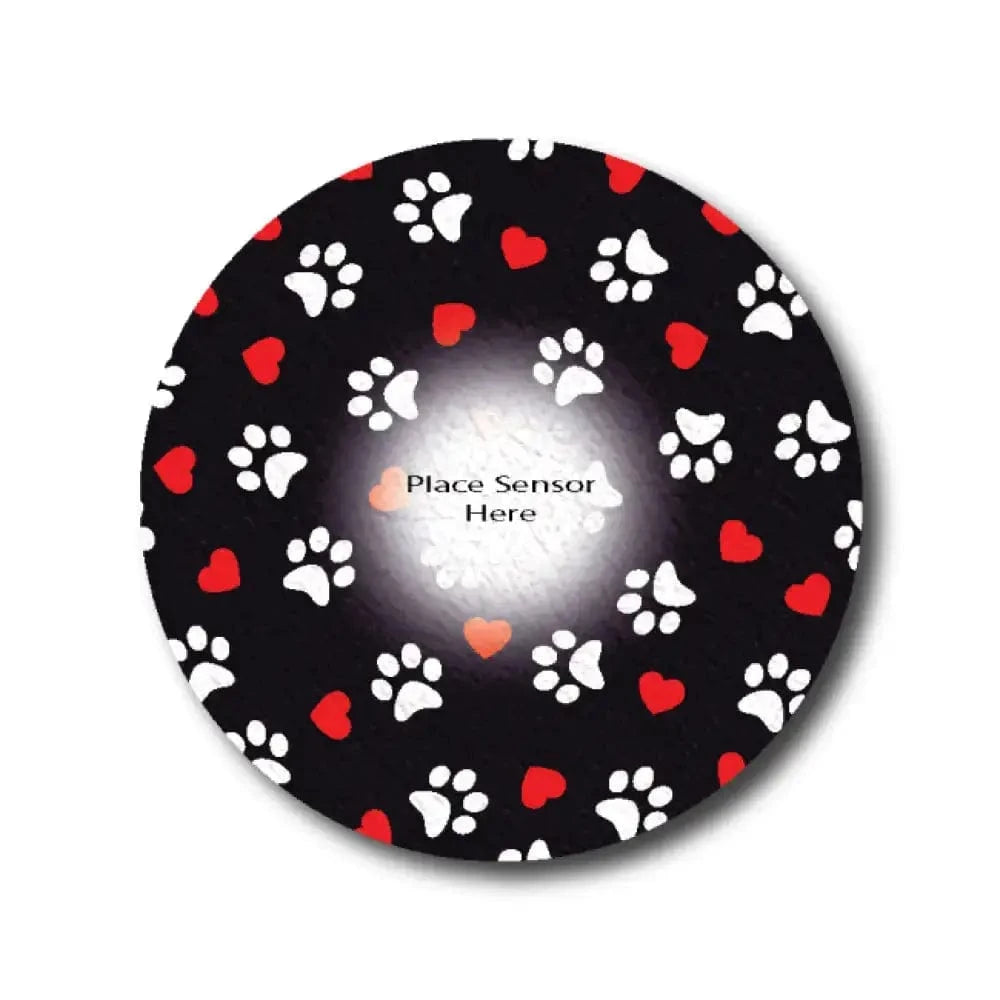Single Patch / G7 Puppy Love in Black Underlay Patch for Sensitive Skin - Dexcom G7 and Stelo