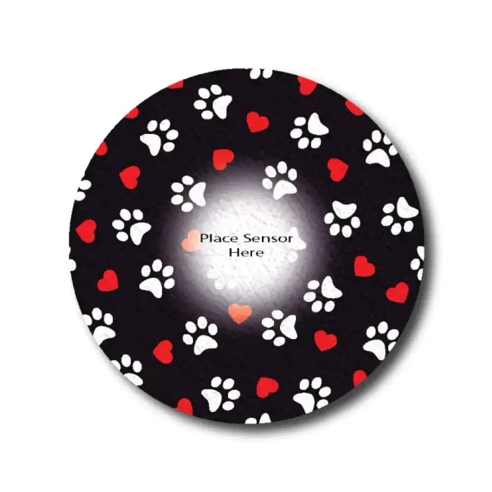 Single Patch / Libre 3 Puppy Love in Black Underlay Patch for Sensitive Skin - Libre 3