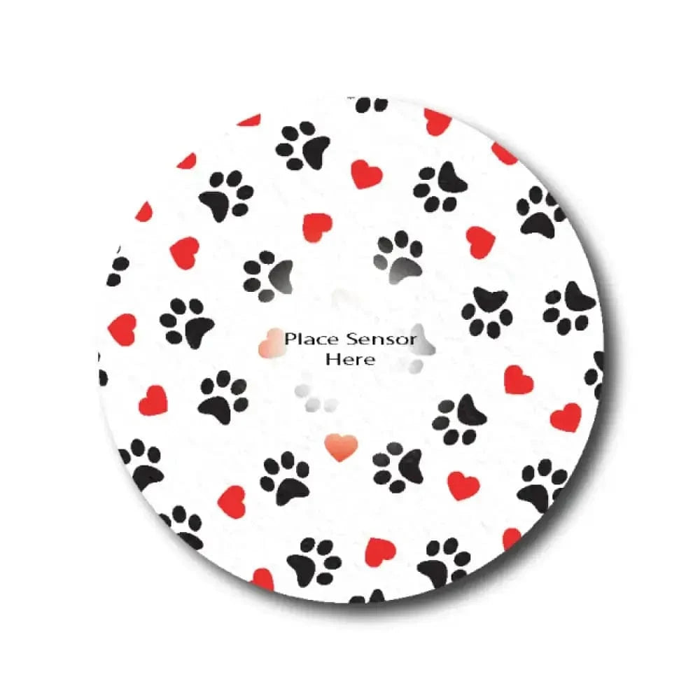 Single Patch / Libre 3 Puppy Love in White Underlay Patch for Sensitive Skin - Libre 3