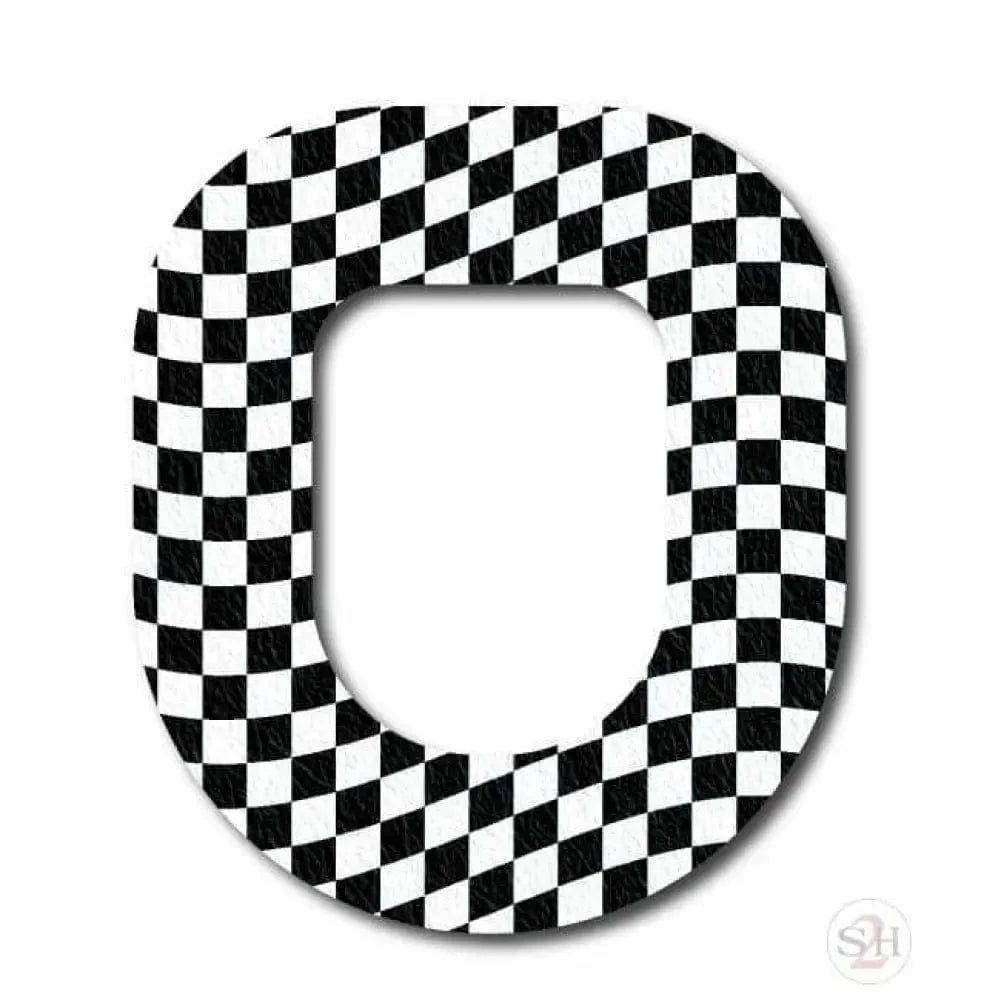 Single Patch / Omnipod Race Flags All Over - Omnipod