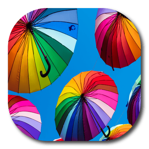 Single Patch / G7 Cover-up Rainbow Umbrella - Dexcom G7 and Stelo Cover-up