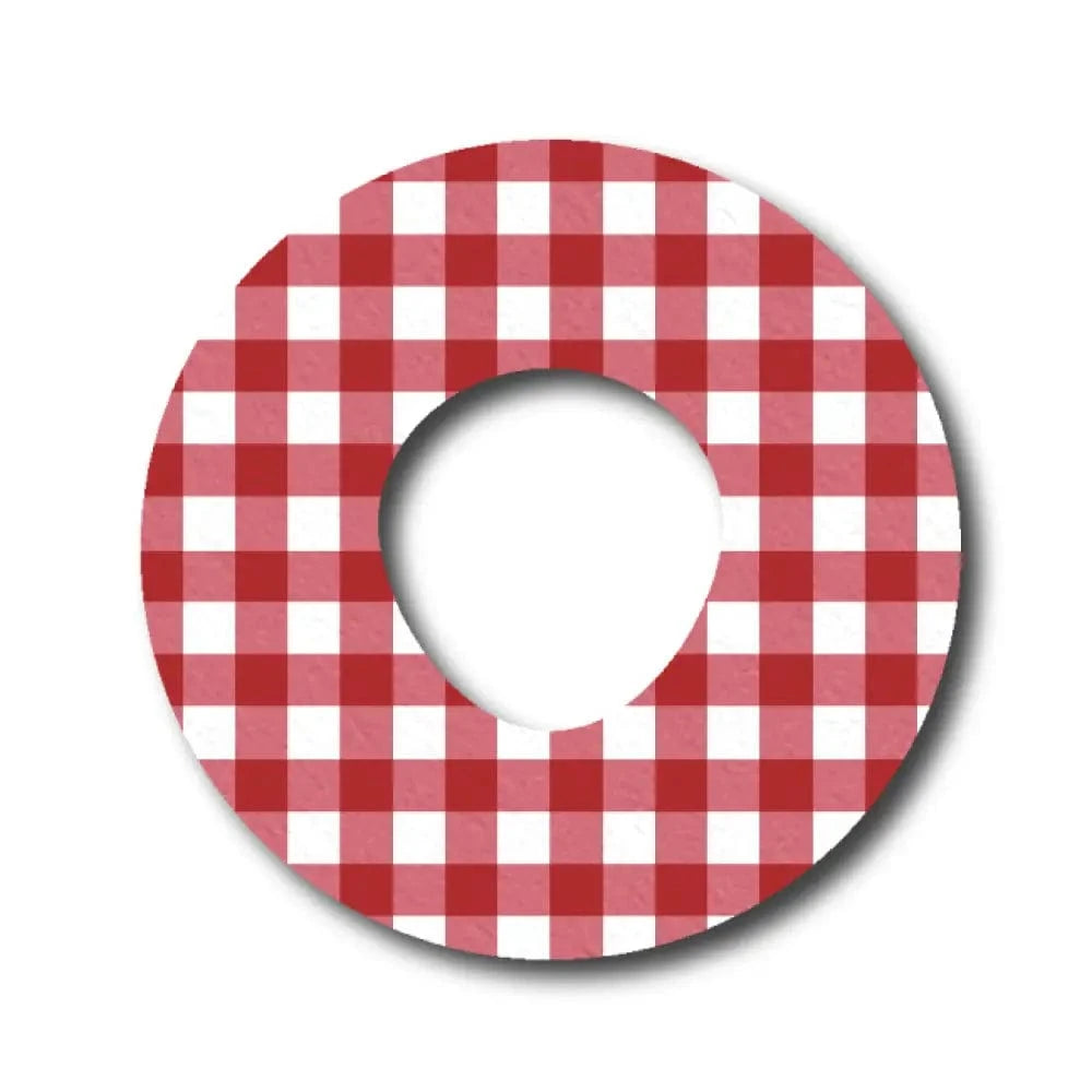 Single Patch / Infusion Set Red Plaid Pattern - Infusion Set