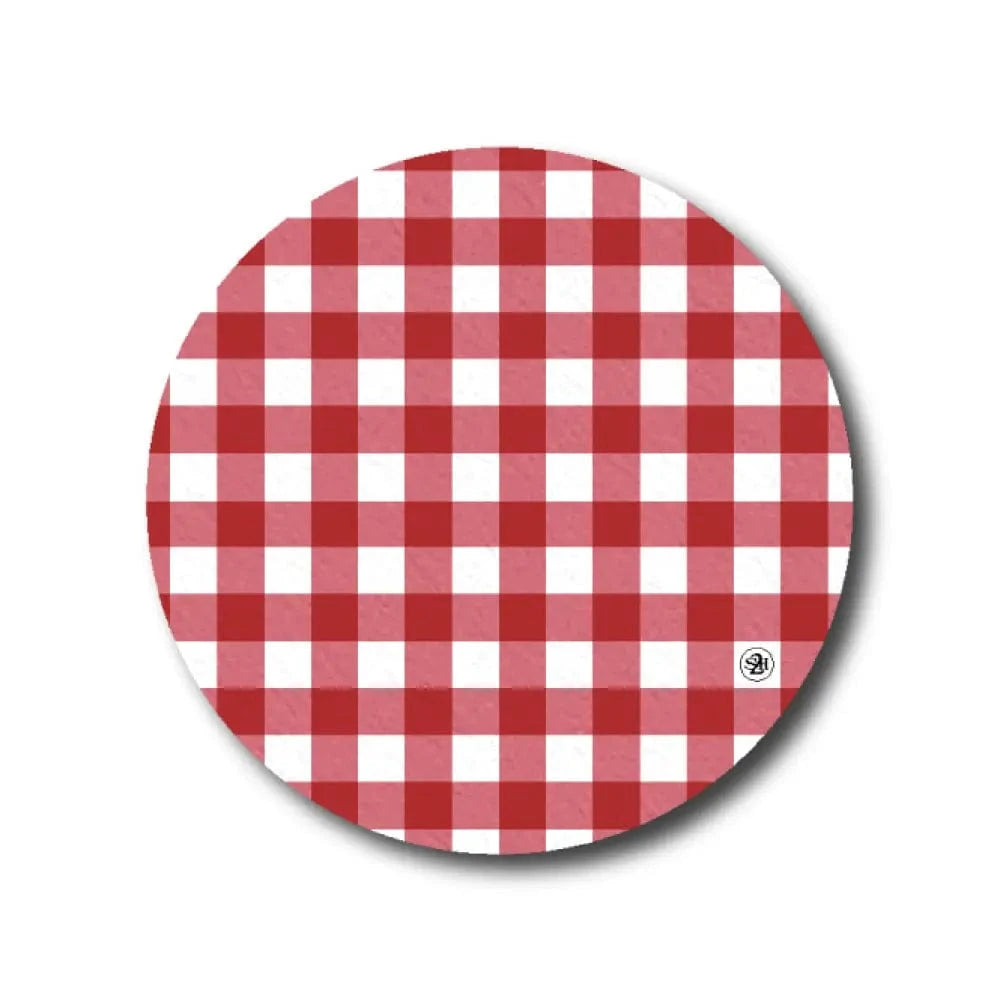 Single Patch / Libre 3 Red Plaid Pattern - Libre 3