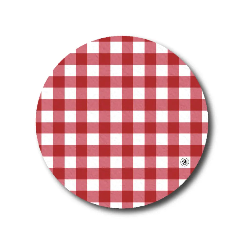 Red Plaid Pattern - Libre 3 Single Patch