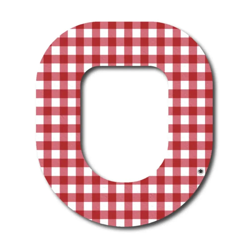 Single Patch / Omnipod Red Plaid Pattern - Omnipod