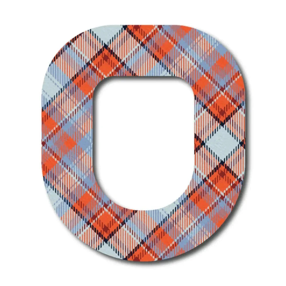 Single Patch / Omnipod Red Plaid Pattern - Omnipod