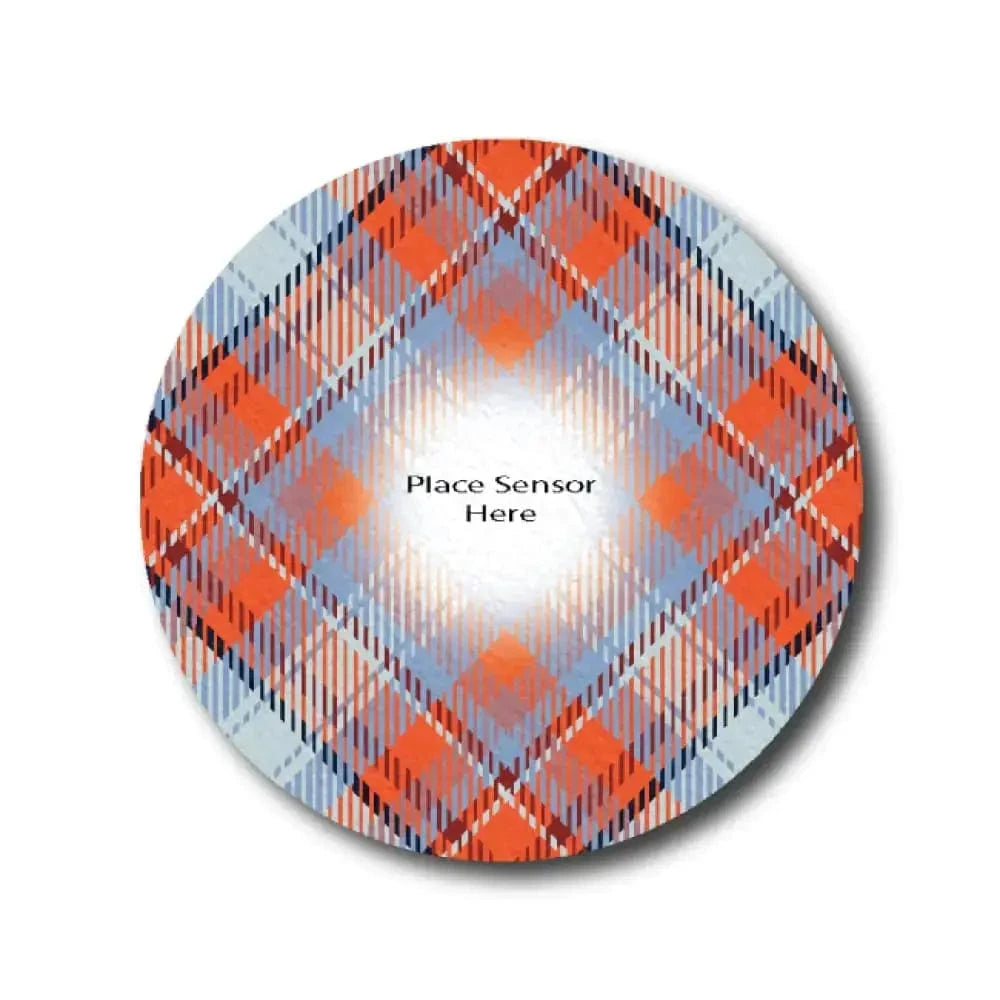 Single Patch / Libre 3 Red Plaid Pattern Underlay Patch for Sensitive Skin - Libre 3