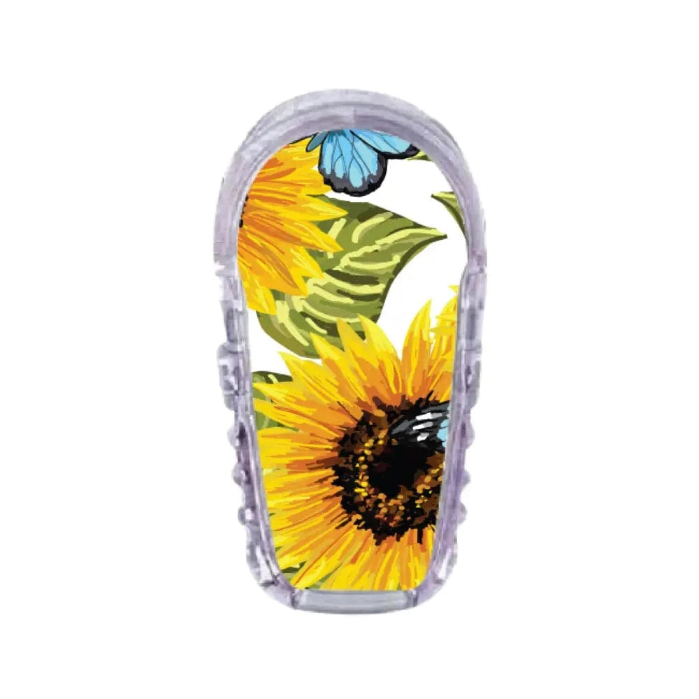 Single Topper / G6 Topper Sunflower and Butterfly - Dexcom G6 Topper