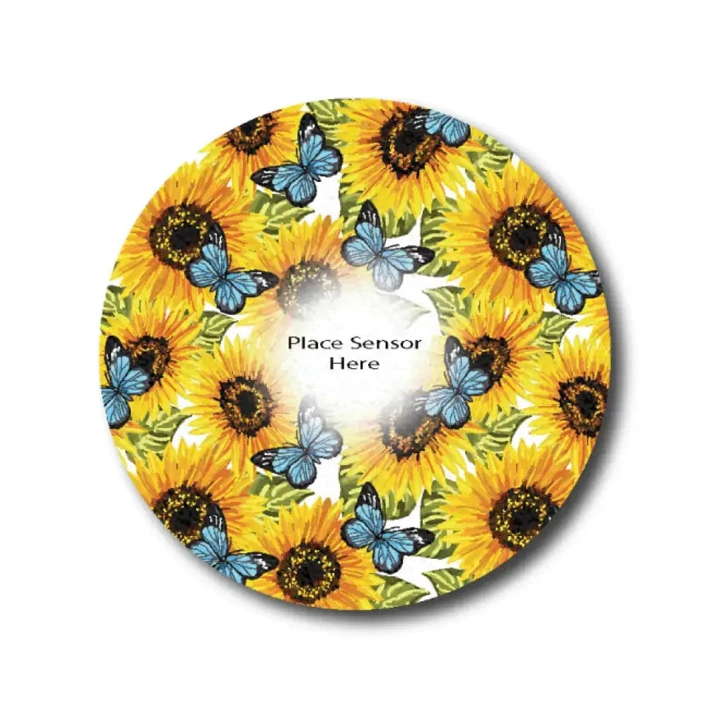 Single Patch / G7 Sunflower and Butterfly Underlay Patch for Sensitive Skin - Dexcom G7 and Stelo