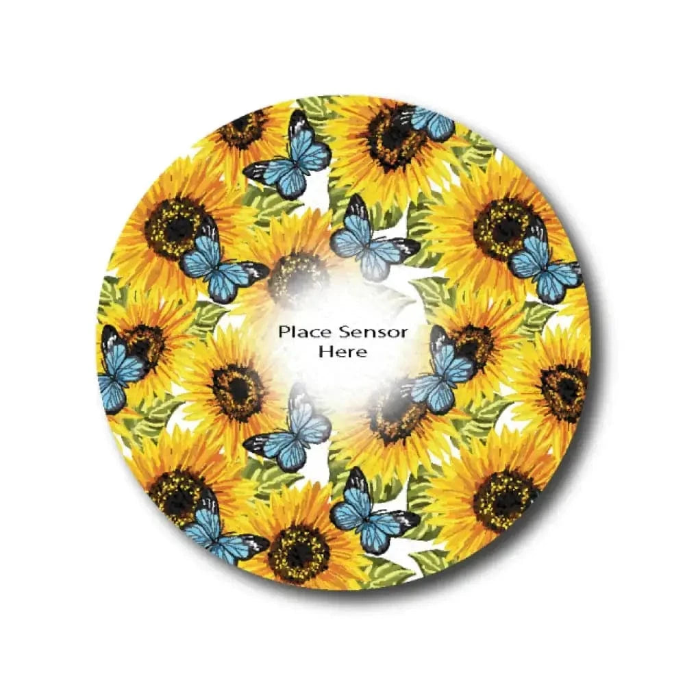 Single Patch / Libre 3 Sunflower and Butterfly Underlay Patch for Sensitive Skin - Libre 3