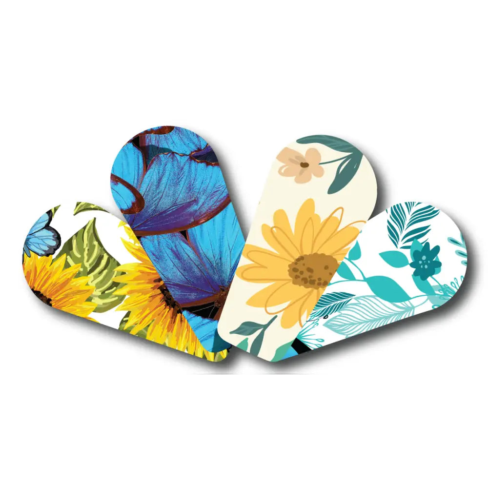 Sunflower And Butterfly Toppers Variety Pack - Dexcom G6 4-Pack (Set of 4 Patches) / Topper