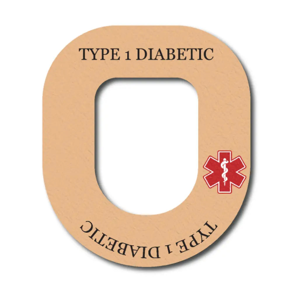 Type 1 Diabetes Awareness In Beige - Omnipod Single Patch