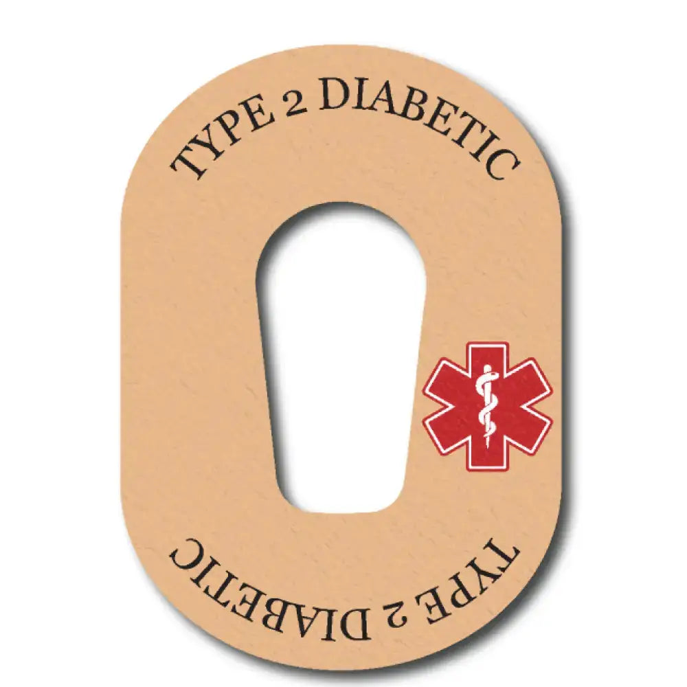 Type 2 Diabetes Awareness In Beige - Dexcom G6 Single Patch