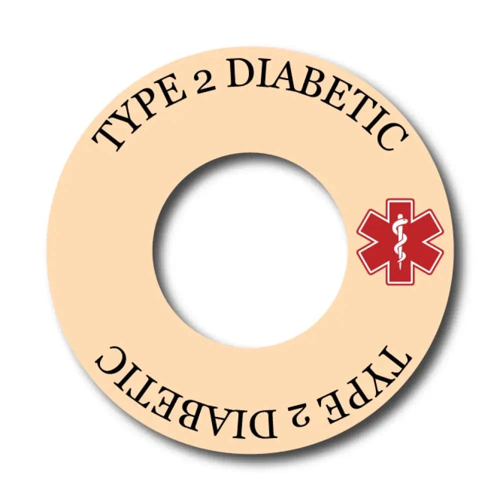 Single Patch / Libre 2 Type 2 Diabetes Awareness in Beige - Libre 2 and Lingo